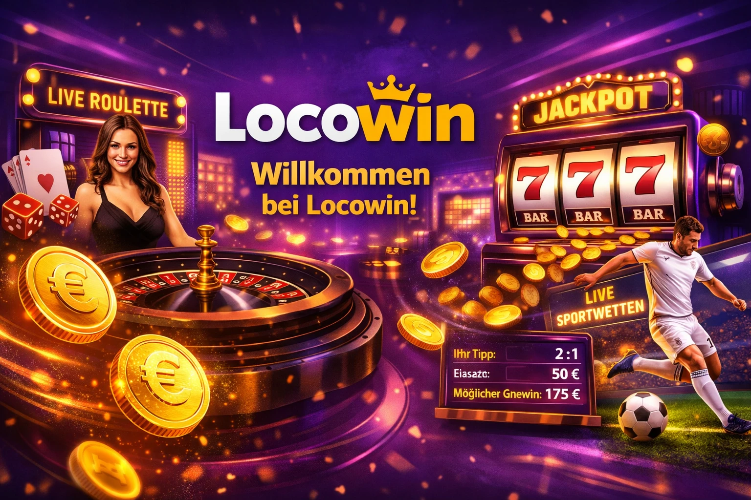 Locowin Online Casino Plattform für deutsche Spieler mit Willkommensbonus und Live Casino